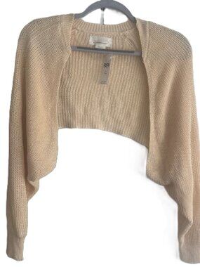 Anthropologie Creme Knit Shrug one size - New with Tags